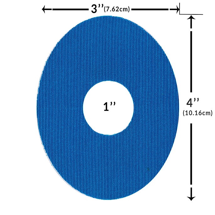 StayPut™ Oval Patch with 1” Circular Cutout, Blue