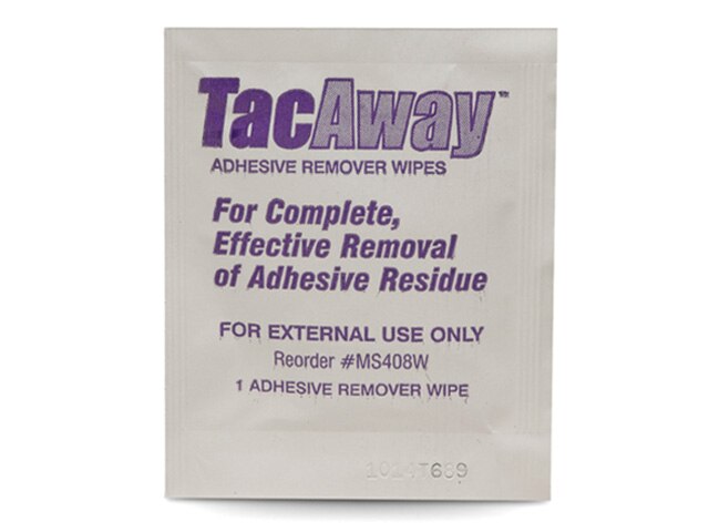 Torbot Tacaway Adhesive Remover Wipe, Non-Acetone-Box of 50 MS408W